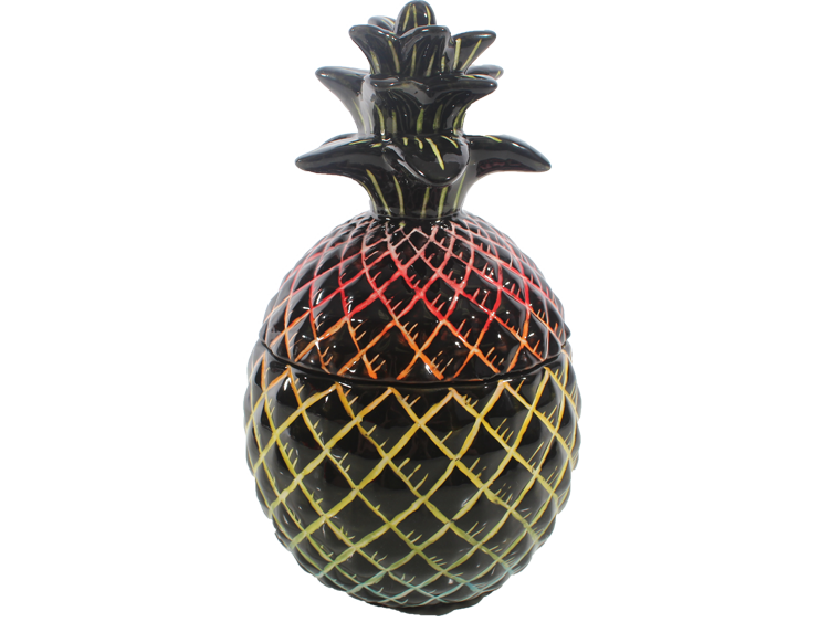 Tarro grande de piña con tapa ~ 5 x 5 x 8,5