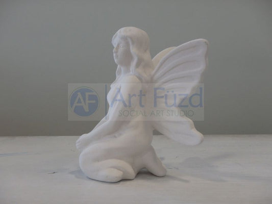 Kneeling Fairy with Butterfly Wings Figurine ~ 4 x 3.75 x 4.5