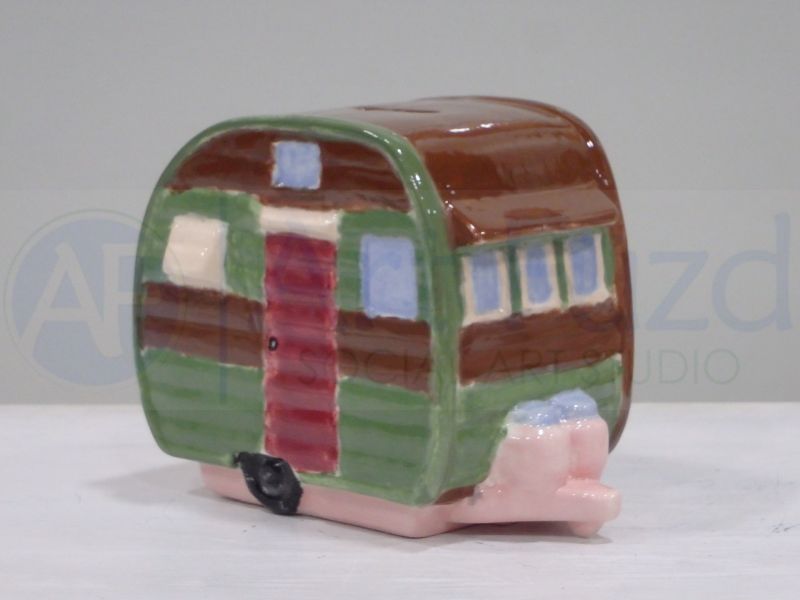 Retro Camper Bank, inkl. Stopper ~ 6,25 x 3,5 x 4,5