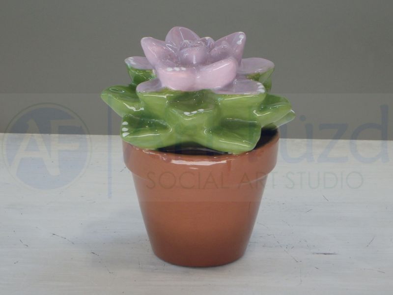 Sweet Flower Succulent in Flower Pot Figurine ~ 5.25 x 5.25 x 4.5