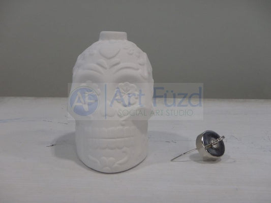 Round Day of the Dead Holiday Ornament, inc. Hook ~ 2.5 x 3.75