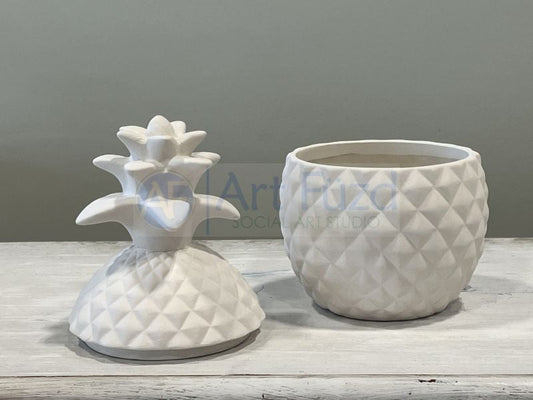 Large Pineapple Jar with Lid ~ 5 x 5 x 8.5
