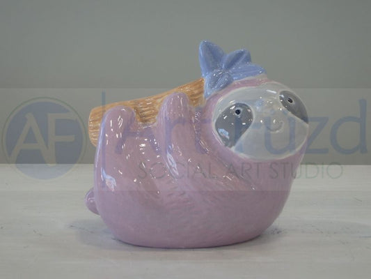 Sloth Bank, includes Stopper ~ 4.75 x 3.25 x 4.25