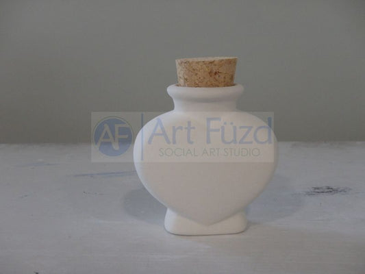 Kleines herzförmiges Glas, inklusive Korken ~ 2,5 x 1,25 x 2,5