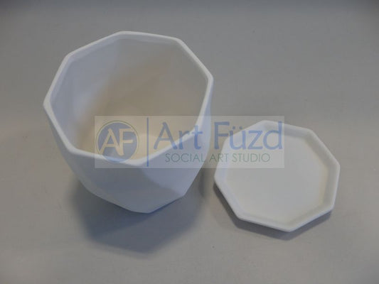 Geometric Waves Flower Pot with Drip Plate ~ 5.5 in. dia. x 5.75 in. high