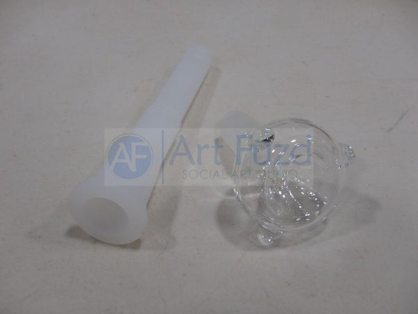 Geometric Texture Beaker Bong, inc. Glass Bowl and Silicone Downstem ~ 5.25 x 3.75 x 8