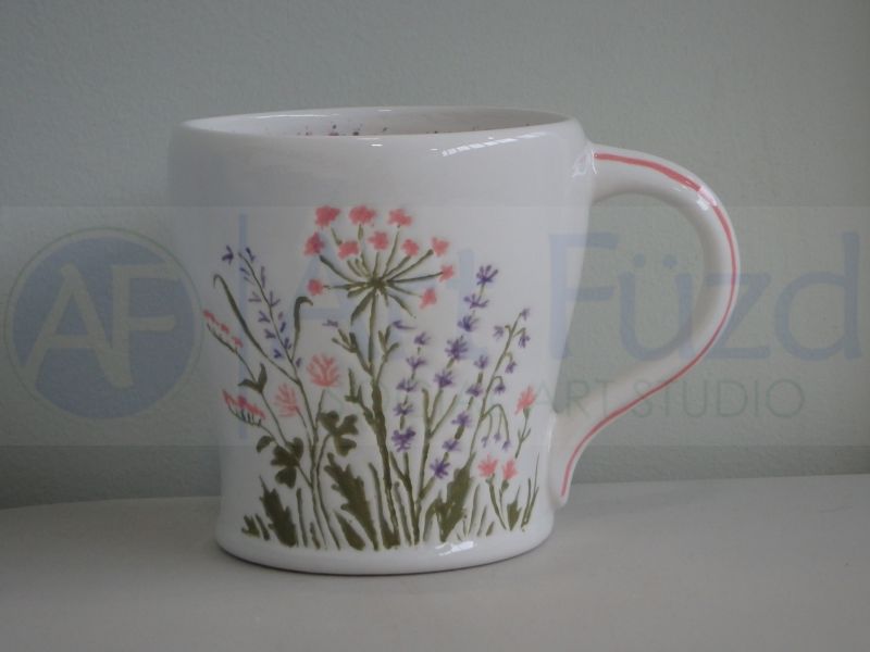 Tasse mit gravierter Wiesenlandschaft (473 ml) ~ 10,8 cm Durchmesser x 10,8 cm Höhe