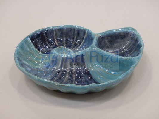 Nautilus Chip and Dip Platter ~ 11 in. dia. x 2 in. high