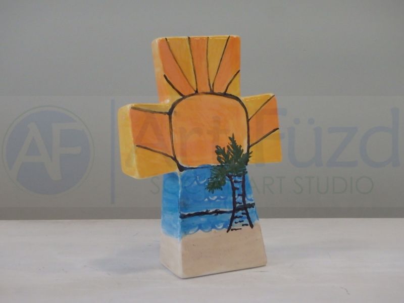 Contemporary Cross Standing Plaque ~ 5.5 x 8