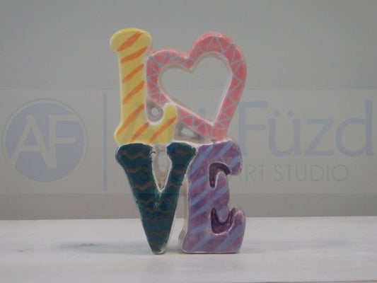 Placa de pared con palabras de amor apiladas ~ 4,5 x 8,25