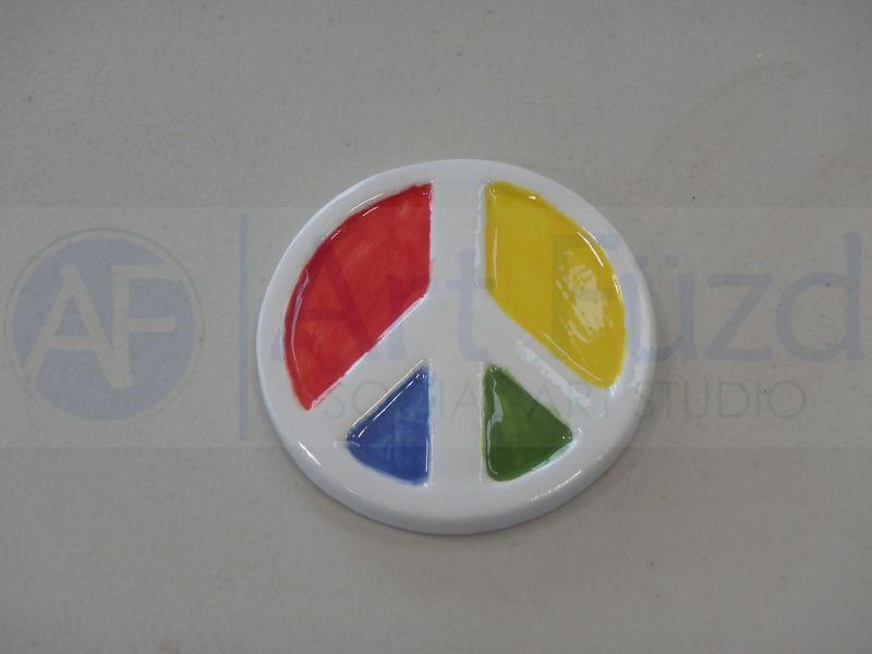 Large Peace Sign Bisquie ~ 2.25 in. dia.
