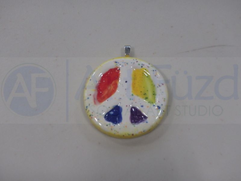 Small Peace Sign Bisquie ~ 1.25 in. dia.