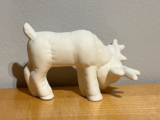 Small Softee Reindeer Bent Down to Eat ~ 4 x 3 x 3