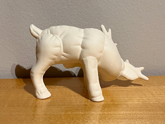 Small Softee Reindeer Scratching His Ear with Foot ~ 4.5 x 2.25 x 2.5