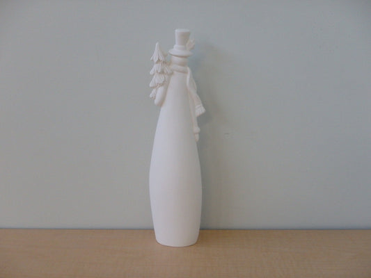 Tall Snowman holding Christmas Tree with Holes "May All Your Christmases Be White" ~ 3.5 x 2.75 x 12.5