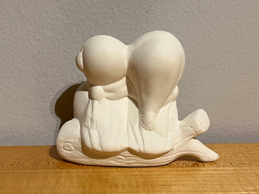 Two Penguins with Songbook Singing Noel ~ 3.75 x 2.75 x 3