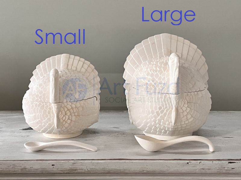 Recipiente grande y realista para salsa de pavo con tapa y cuchara (6 x 5 x 5,25 pulgadas)