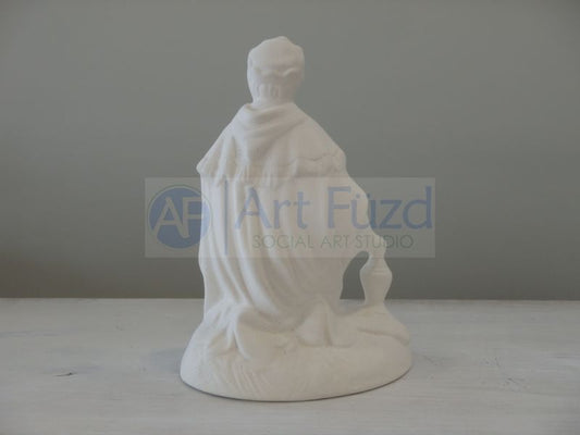 Medium Wiseman with Container Kneeling ~ 4 x 3.5 x 5.5