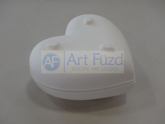 Large Ornate Footed Heart Box with Rose Design ~ 5.5 x 5 x 3