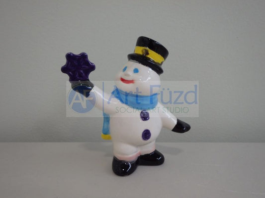 Cute Snowman with Snowflake Ornament ~ 3.5 x 1.5 x 3.5