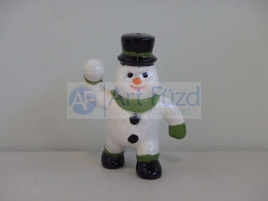 Cute Snowman with Snowball Ornament ~ 2.75 x 1.75 x 3.75