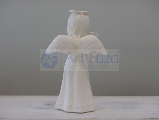 Tall Realistic Angel Playing the Harp ~ 14 in. high