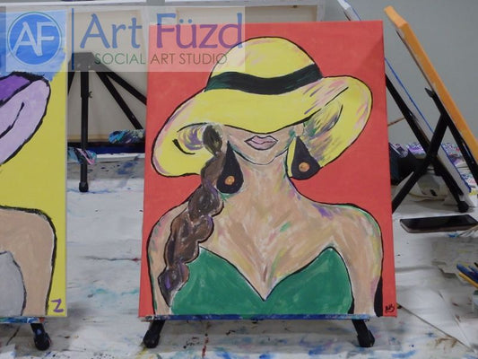 Glamour Gal with Hat - 16 x 20