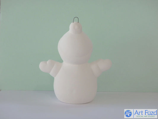 Adorno navideño de muñeco de nieve con sombrero y gancho (3,5 x 1,75 x 4)