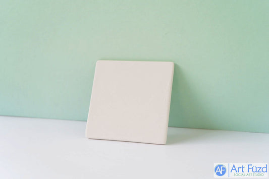 Catalina Untersetzer oder dekorative Fliese im gewellten Blumendesign ~ 3,5 x 3,5 x 0,25