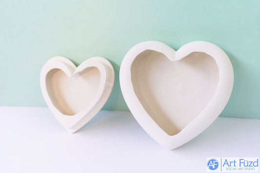 Large Rounded Double Heart Box ~ 6.5 x 6.25 x 2