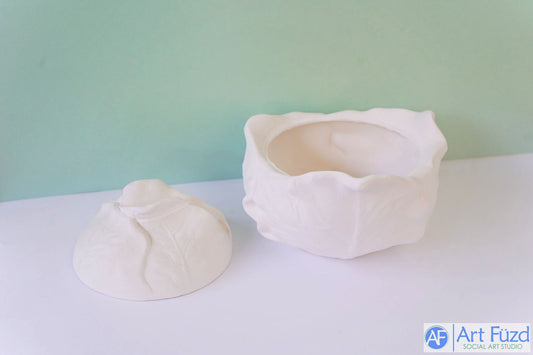 Large Lettuce or Cauliflower Jar or Container with Matching Lid ~ 6 x 5