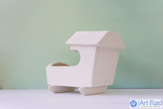 Large Wood Grain Rocking Cradle Figurine ~ 8 x 5 x 6.5