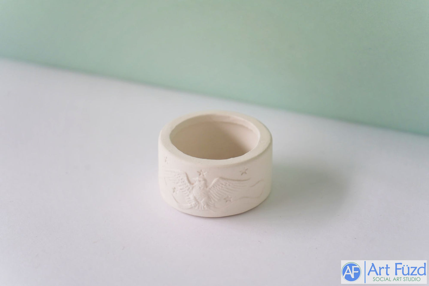 Eagle Embossed Napkin Ring Holder ~ 2 in. dia. x 1 in. deep