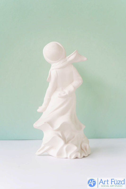 Figura grande vintage de mujer patinando sobre hielo ~ 4,5 x 4,5 x 8,25