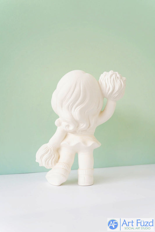 Figura grande de animadora sonriente ~ 8 x 4 x 9,75