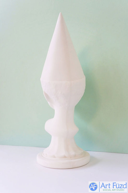 *Große weibliche Clownbüste auf runder Sockelfigur ~ 5,25 x 5,75 x 13,75