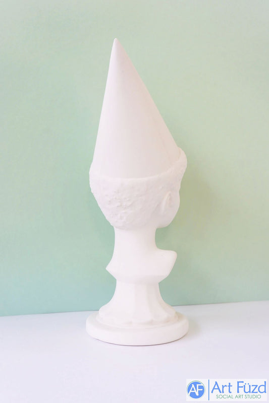 *Große männliche Clownbüste auf runder Sockelfigur ~ 5,25 x 5,75 x 14,25