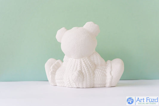 Cesta de cuerda grande con forma de oso de peluche (8,5 x 5 x 6,75 pulgadas)