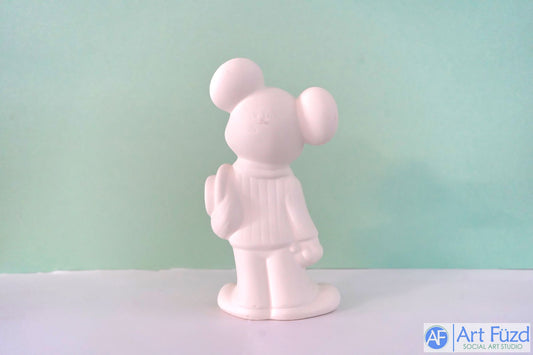 Large Standing Mickey Mouse in a Suit and Carrying a Hat ~ 4.75 x 2.75 x 9