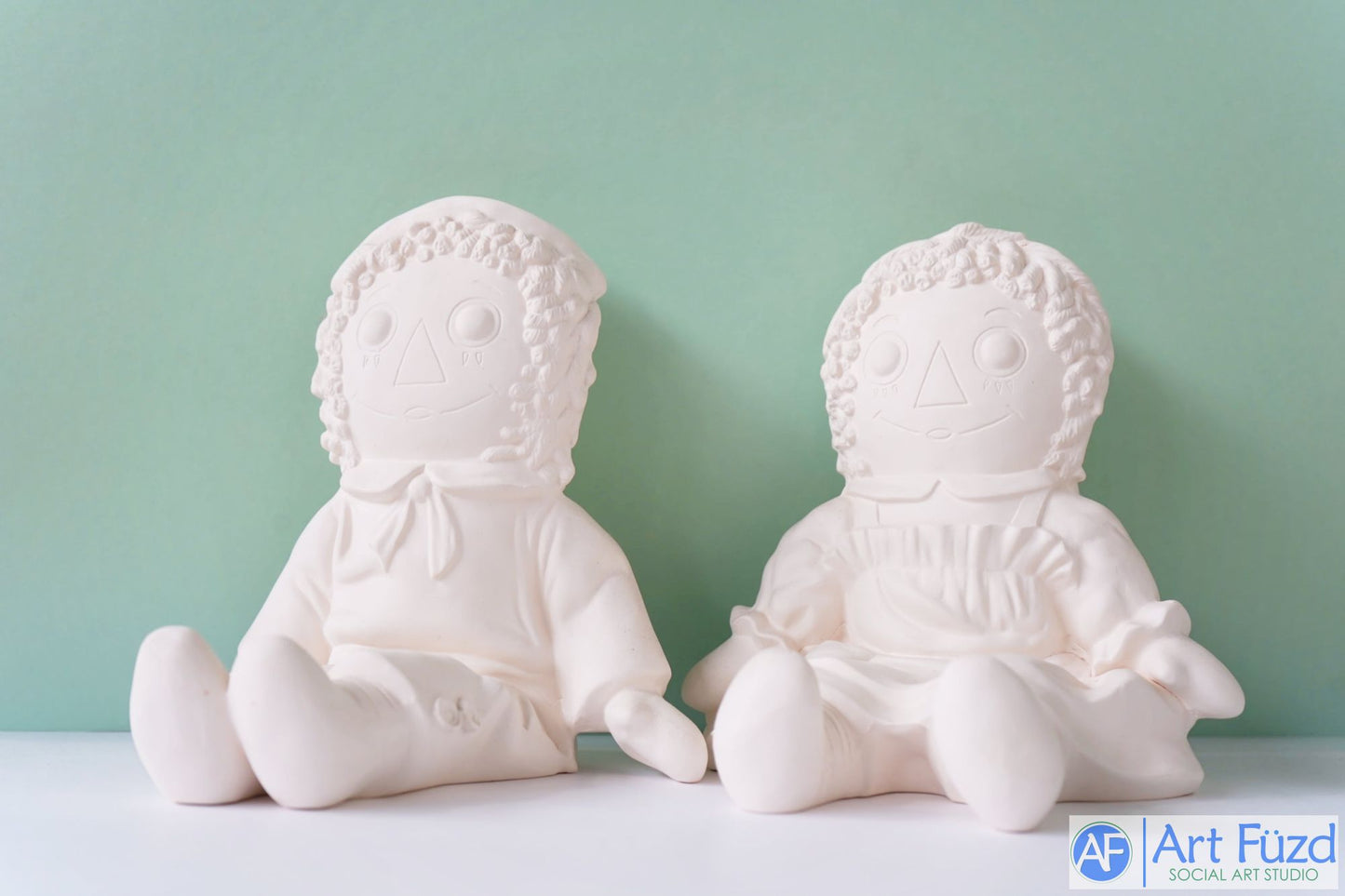 *Klassisches Buchstützen-Set von Raggedy Ann und Andy ~ je 7 x 6,5 x 7,25