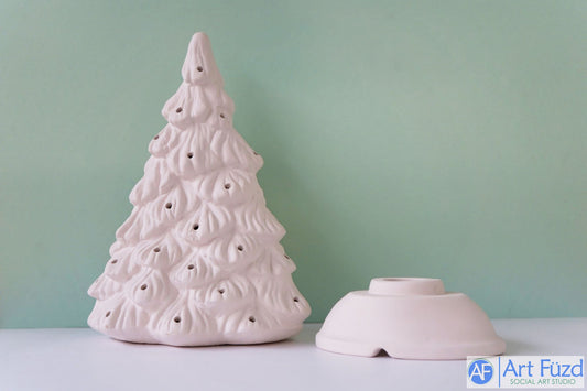 Árbol de Navidad tradicional estilo estante con base, incluye kit de iluminación ~ 7 x 11,25