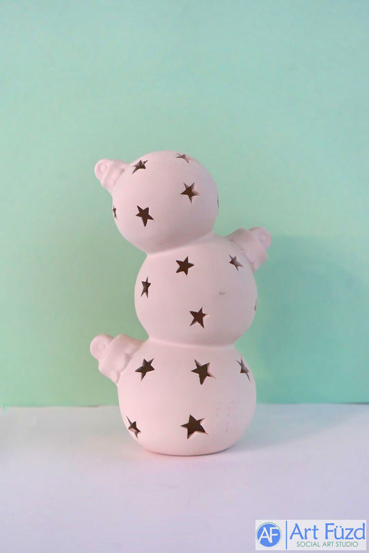 Stack of Round Holiday Ornaments Lantern ~ 6 x 9.25