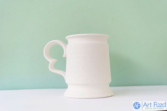 Großer Steinkrug mit Stechpalmenblättern und Aufschrift „Weihnachtsfreude“ ~ 7 x 4,75 x 5,75