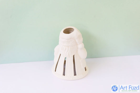 *Votiva de Papá Noel con recortes de abrigo ~ 5 x 5 x 6,25