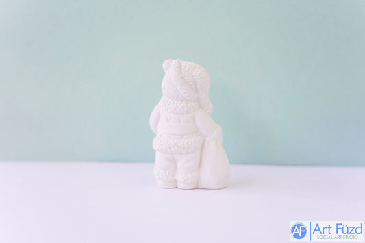 *Pequeño oso de peluche Papá Noel con bolsa de juguetes ~ 2,25 x 1,25 x 3,5