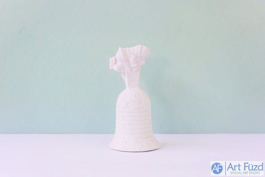 Campana navideña con Papá Noel subiendo a la chimenea ~ 2,75 x 2,75 x 5