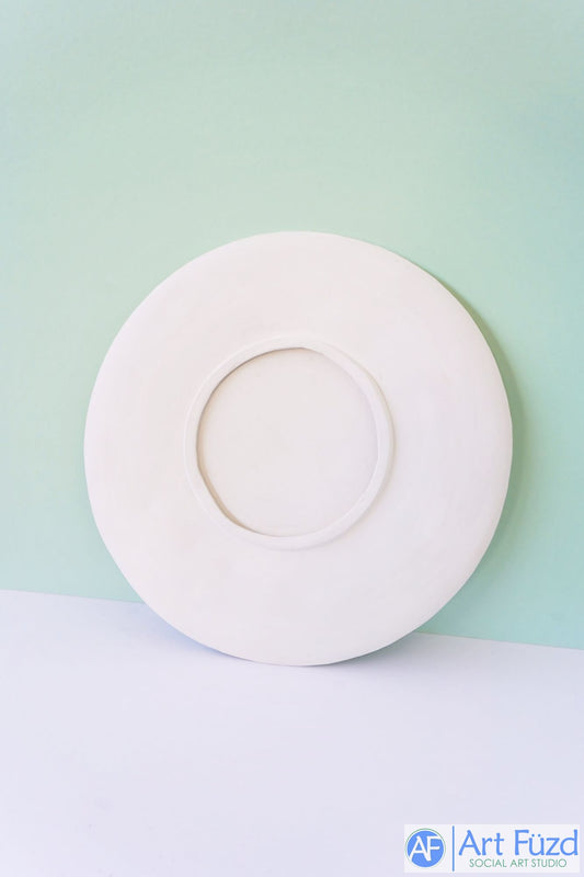 *Large Round Christmas Cookies Platter with Textured Center Area ~ 13.25 in. dia. x 0.75 in. high