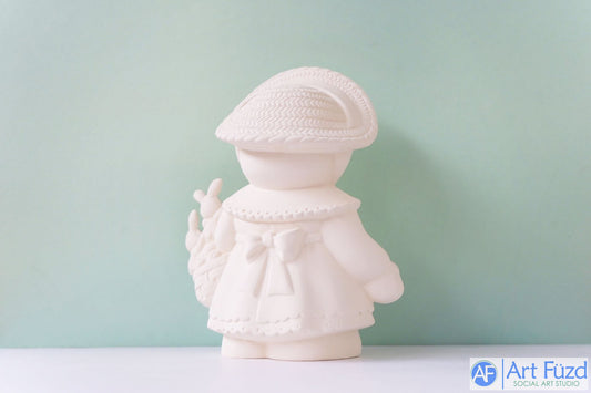 Large Mother Teddy Bear with Three Baby Bears (1 ear missing) in a Basket ~ 7.5 x 5 x 9.5