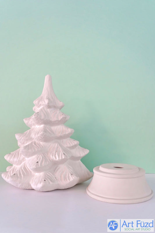 Large Traditional Christmas Tree with Base, includes Light Kit ~ 12 x 17