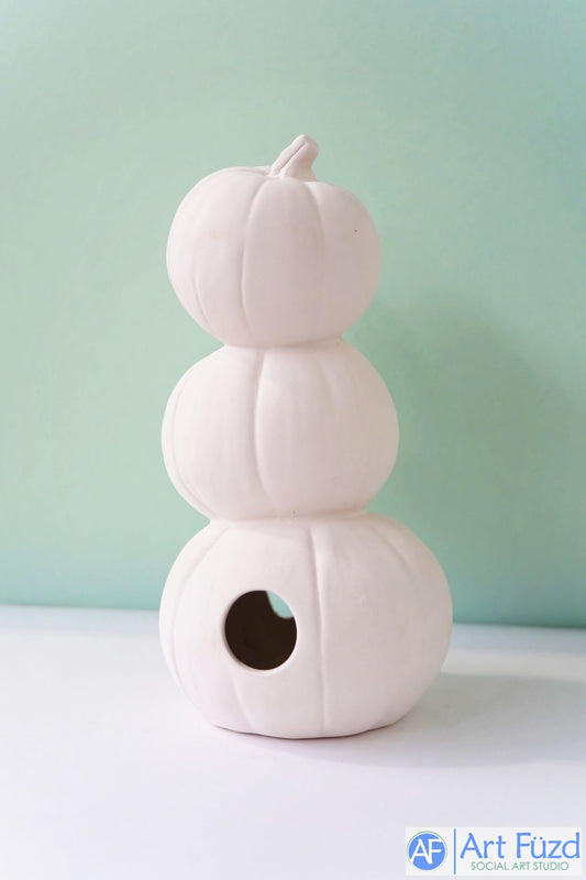 Figura de calabaza apilada, incluye kit de iluminación ~ 4,5 x 9,25